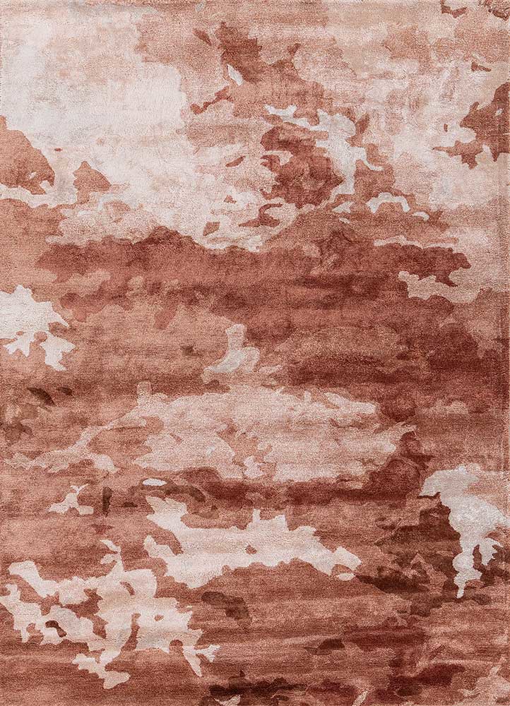  red and orange viscose Hand Tufted Rug